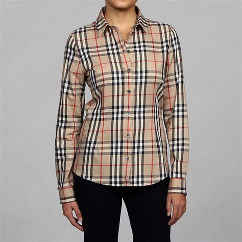 burberry button down women's|Burberry long sleeve button up.